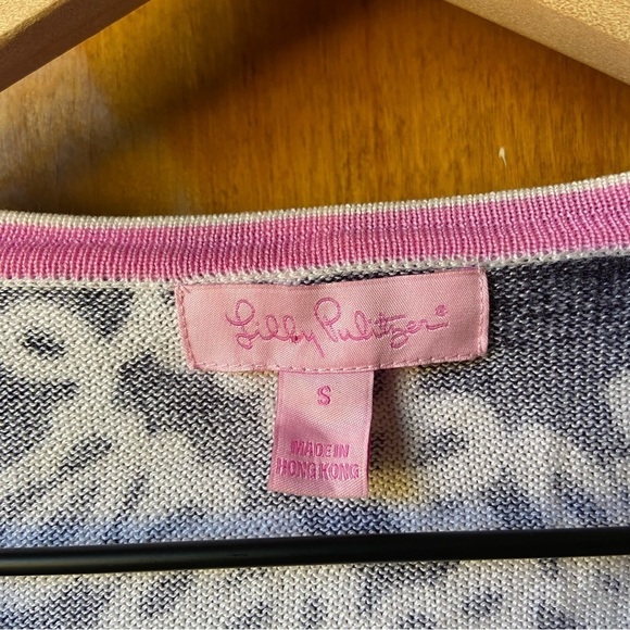 Lilly Pulitzer classic three-quarter sleeve button up cotton cardigan sweater - Picture 5 of 5